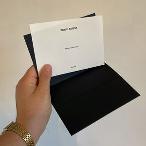 YSL Saint Laurent Christmas Card Merry Christmas Classy Gift Add-on black white